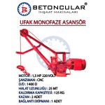 Ufak Monofaze Şanzımanlı Asansör Dam Vinci Ufak Monofaze Şanzımanlı Asansör Dam Vinci