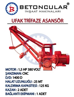 Ufak Trifaze Şanzımanlı Asansör Dam Vinci